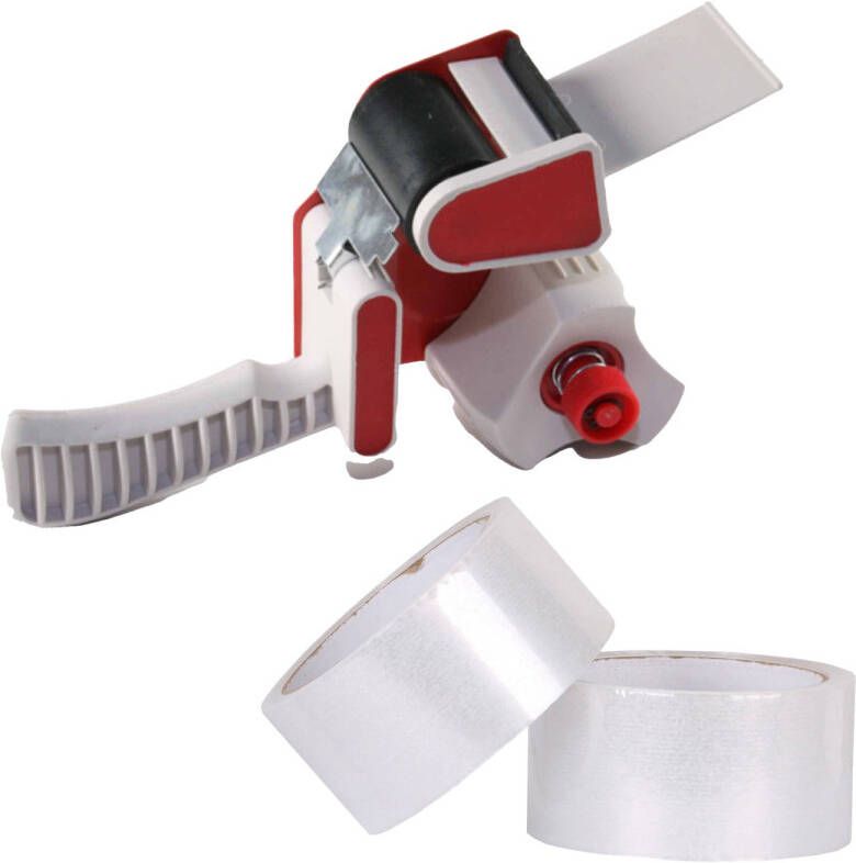 Benson Tape dispenser houder kunststof incl. 2 rollen verpakkingstape Tape (klussen)