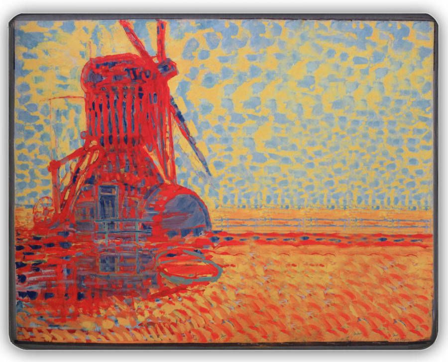 ARTICONE Dunne Fleecedeken Plaid – kunst 150 x 120 cm Molen bij zonlicht van Piet Mondriaan