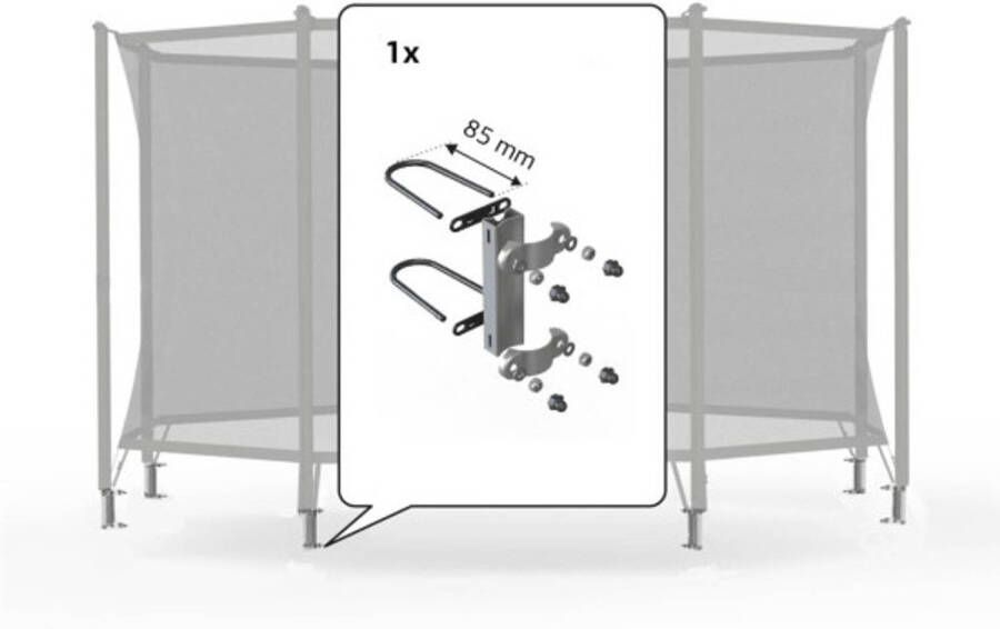 BERG Trampoline Veiligheidsnet Onderdeel Safety Net Comfort Bevestigingsset voor 1 paal 200 (85mm)