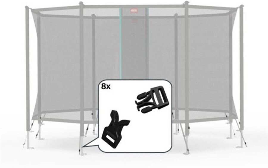 BERG Trampoline Veiligheidsnet Onderdeel Safety Net Comfort Klikgespen (8x)