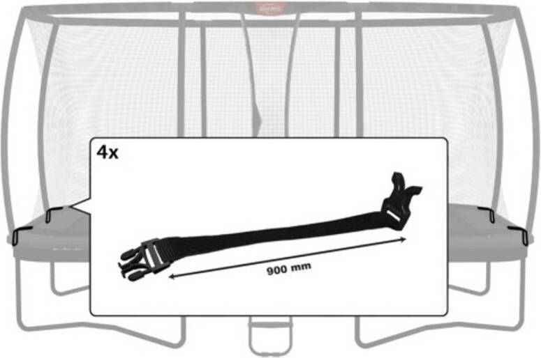 BERG Trampoline Veiligheidsnet Onderdeel Ultim Safety Net DLX XL Klikgespen (900mm) (4x)