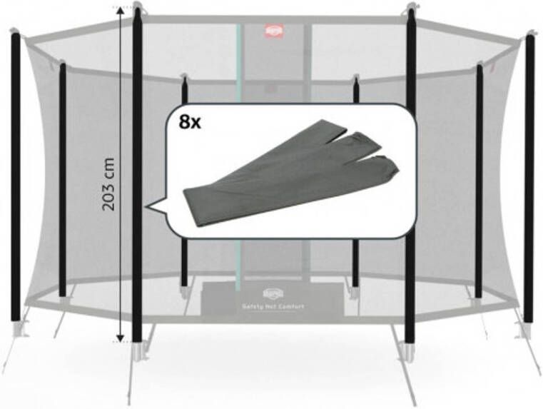 BERG Trampoline Veiligheidsnet Safety Net Comfort Paalhoezen 203 cm 8 Stuks