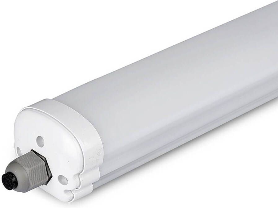 BES LED TL Armatuur LED Balk Viron Bunton 36W Waterdicht IP65 Helder Koud Wit 6400K Mat Wit Kunststof 120cm