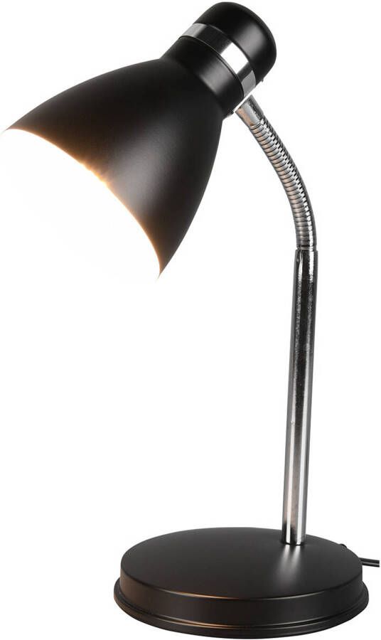 BES LED Bureaulamp Tafelverlichting Trion Himaya E27 Fitting Rond Mat Zwart Aluminium