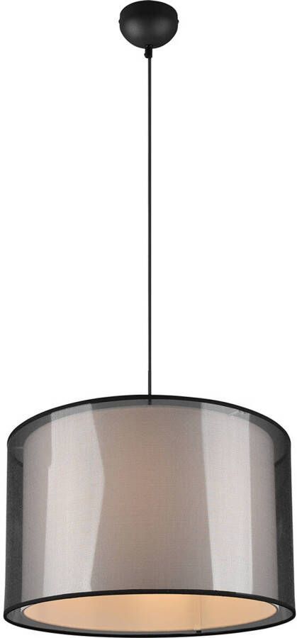 BES LED Hanglamp Hangverlichting Trion Bidon E27 Fitting 1-lichts Rond Mat Zwart Aluminium