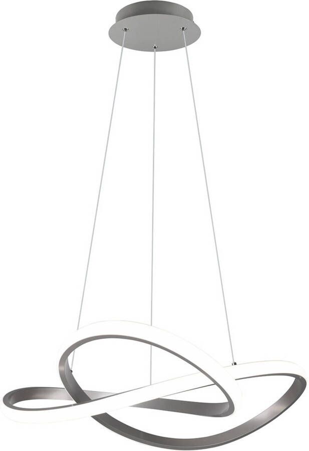 BES LED Hanglamp Hangverlichting Trion Corcy 27.5W Natuurlijk Wit 4000K Dimbaar Rond Mat Nikkel Aluminium