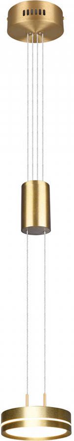 BES LED Hanglamp Hangverlichting Trion Franco 7.2W 1-lichts Warm Wit 3000K Dimbaar Rond Mat Goud Aluminium