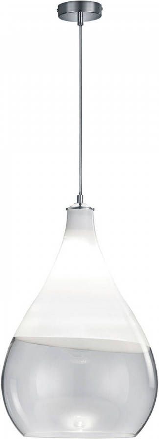 BES LED Hanglamp Hangverlichting Trion Kinton E27 Fitting Rond Mat Chroom Aluminium