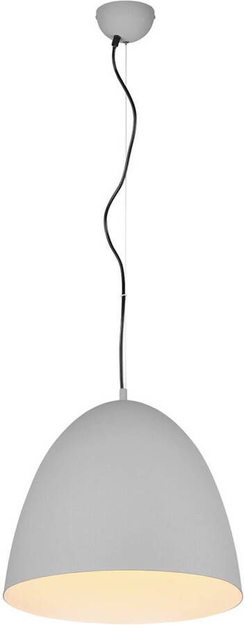 BES LED Hanglamp Hangverlichting Trion Lopez XL E27 Fitting 1-lichts Rond Mat Grijs Aluminium