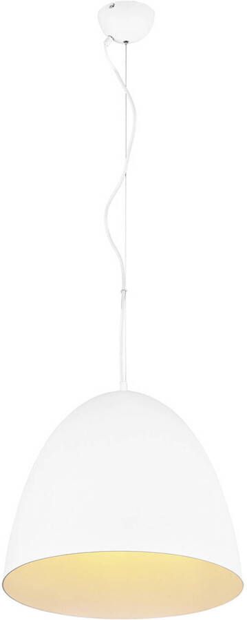 BES LED Hanglamp Hangverlichting Trion Lopez XL E27 Fitting 1-lichts Rond Mat Wit Aluminium