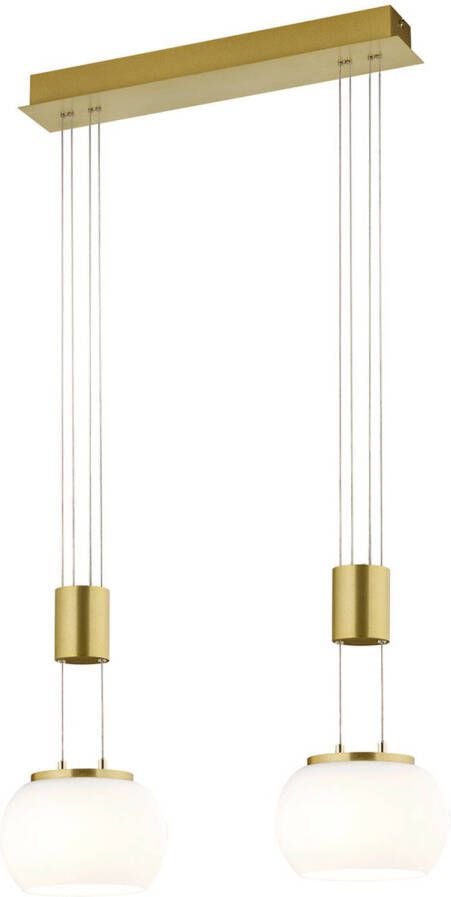 BES LED Hanglamp Hangverlichting Trion Maliba 16W 2-lichts Warm Wit 3000K Dimbaar Rechthoek Mat Goud