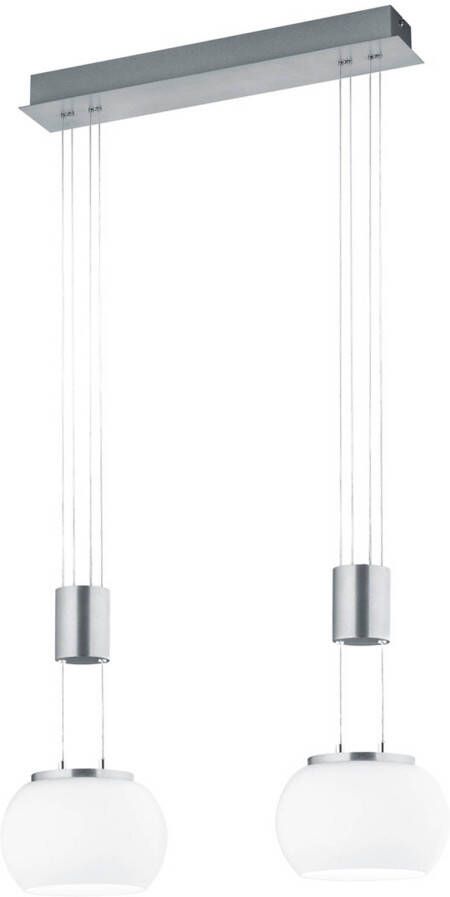 BES LED Hanglamp Hangverlichting Trion Maliba 16W 2-lichts Warm Wit 3000K Dimbaar Rechthoek Mat Nikkel