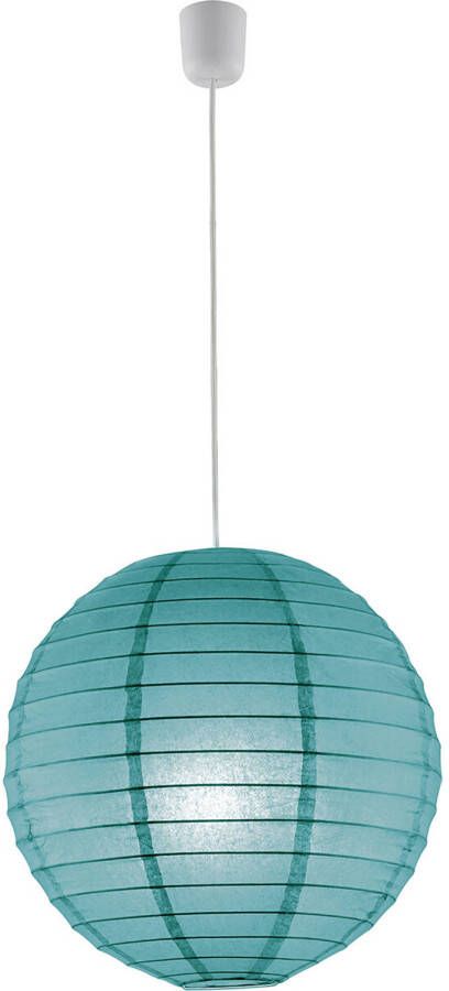 BES LED Hanglamp Hangverlichting Trion Ponton E27 Fitting Rond Mat Turquoise Papier