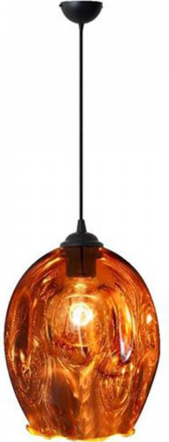 BES LED Hanglamp Meteorum XL Ovaal Koper Glas E27