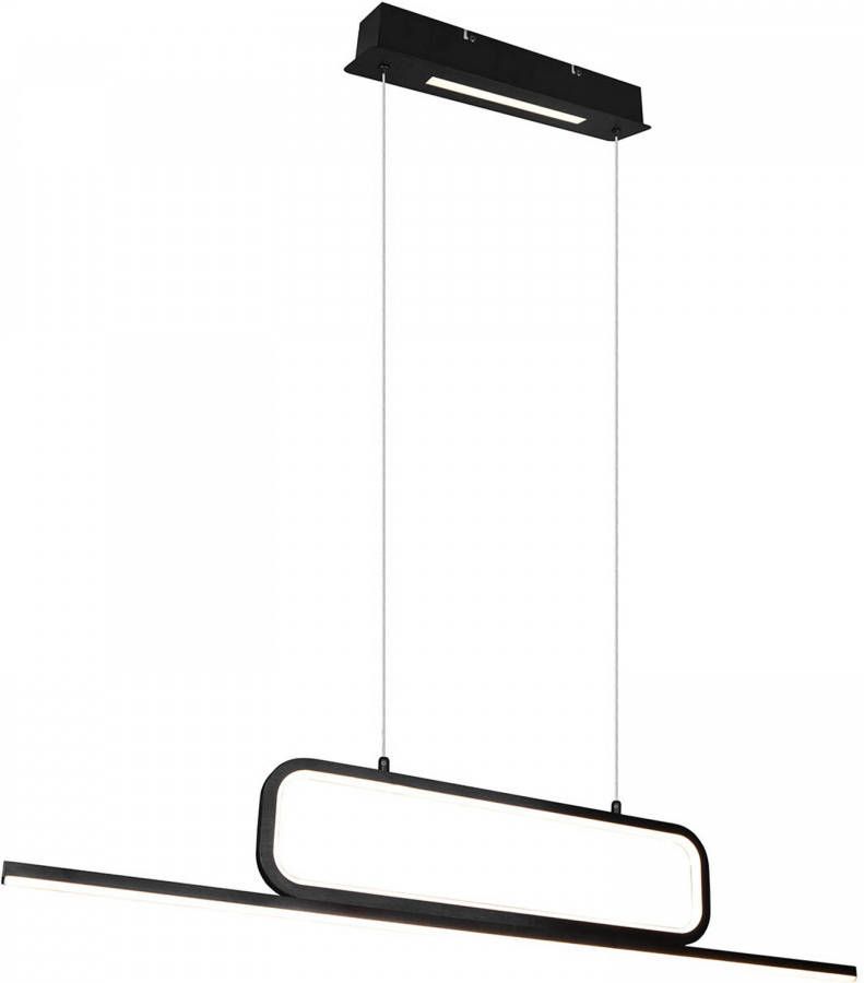 BES LED Hanglamp Trion Akina 38W Warm Wit 3000K Dimbaar Rechthoek Mat Zwart Aluminium