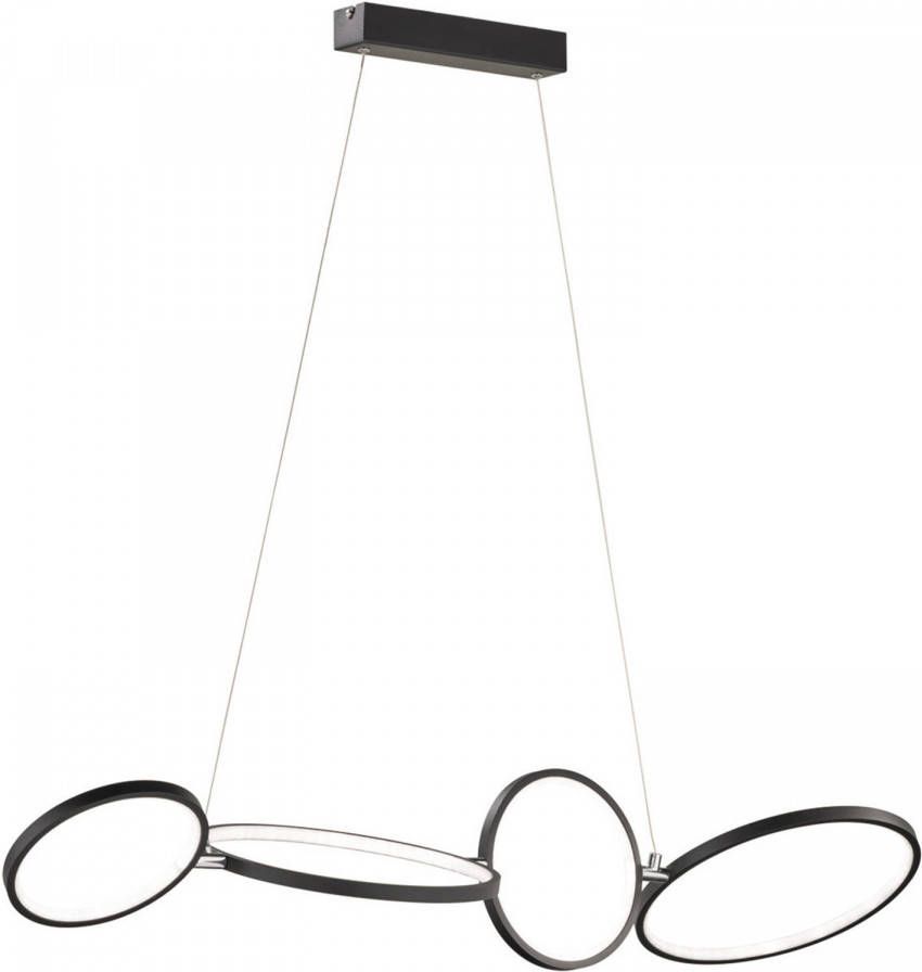 BES LED Hanglamp Trion Rondy 37W Warm Wit 3000K Dimbaar Rechthoek Mat Zwart Aluminium