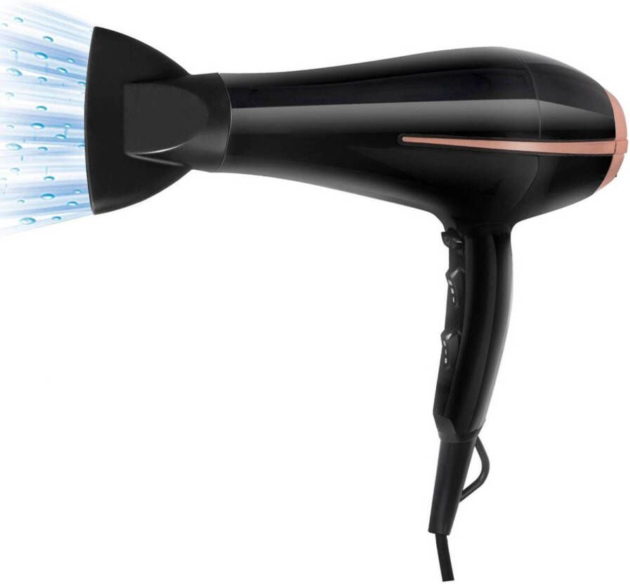 BES LED Ionische Föhn Aigi Frigon Haardroger met Diffuser 2400 Watt Zwart