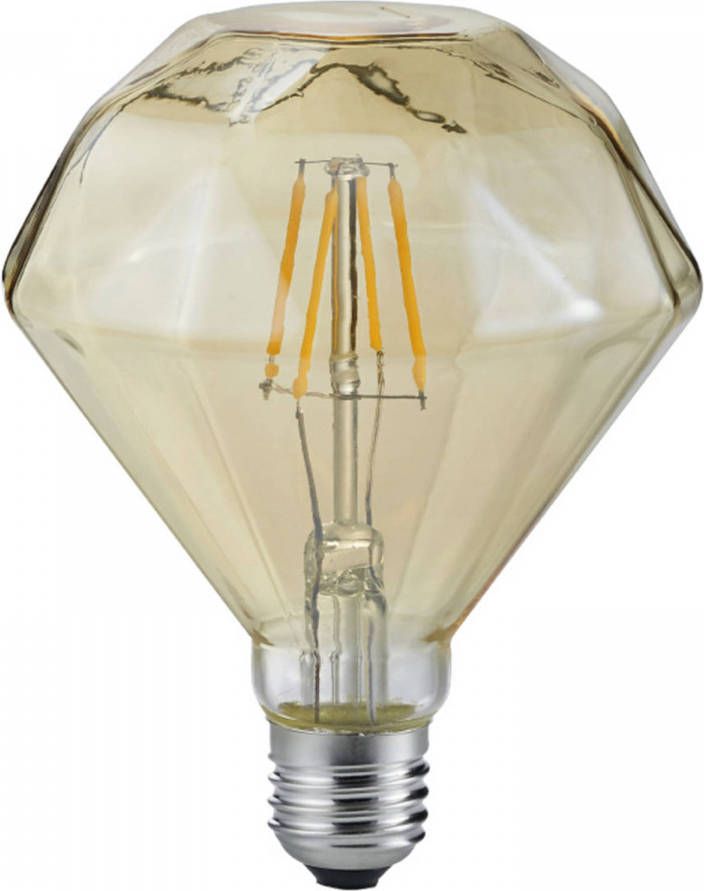 BES LED Lamp Filament Trion Dimano E27 Fitting 4W Warm Wit 2700K Amber Aluminium