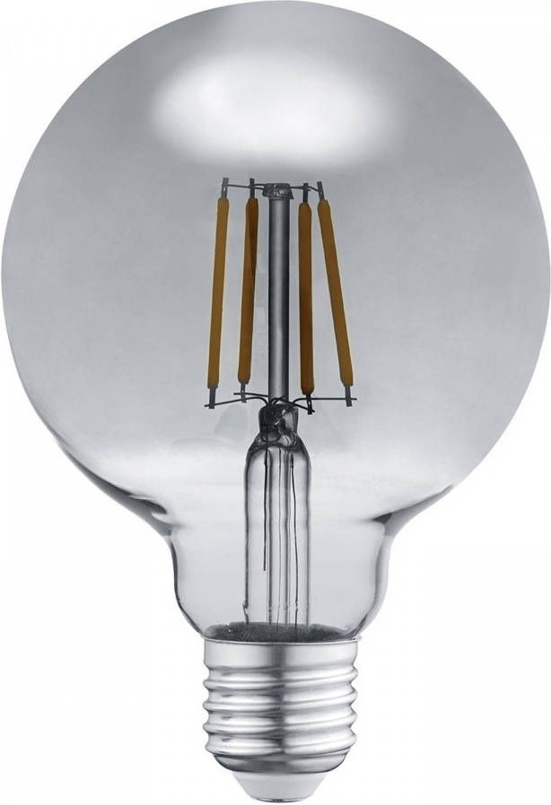 BES LED Lamp Filament Trion Globin E27 Fitting 6W Warm Wit 3000K Rookkleur Aluminium