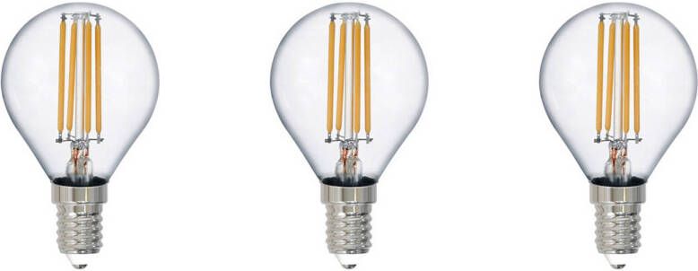 BES LED Lamp Filament Trion Tropin Set 3 Stuks E14 Fitting 2W Warm Wit-2700K Transparant Helder Glas