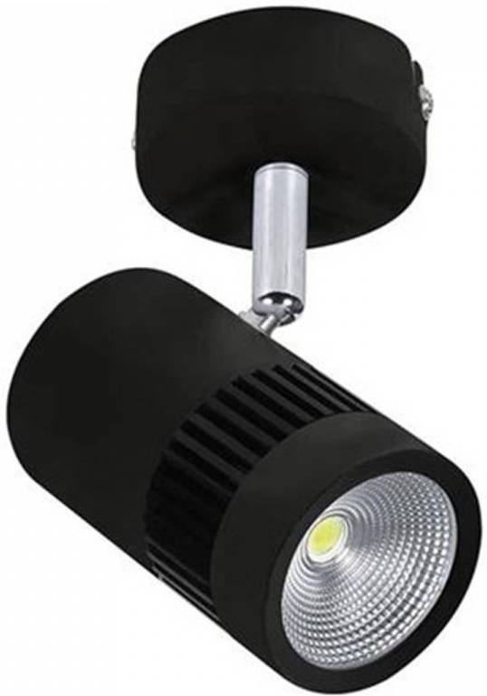 BES LED Opbouwspot Plafondspot 8W Rond Draaibaar Natuurlijk Wit 4200K Mat Zwart Aluminium