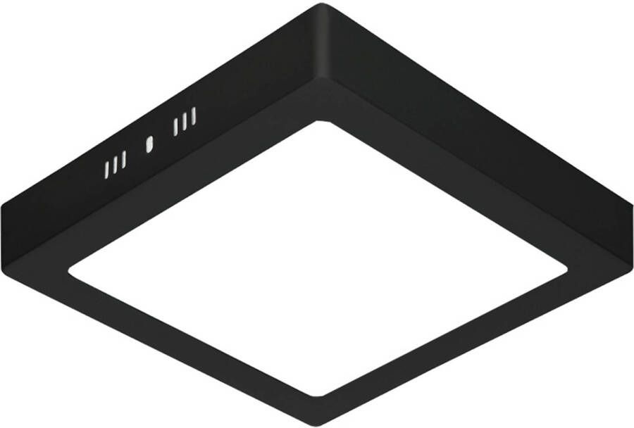 BES LED Paneel 30x30 28W Helder Koud Wit 6400K Mat Zwart Opbouw Vierkant Aluminium