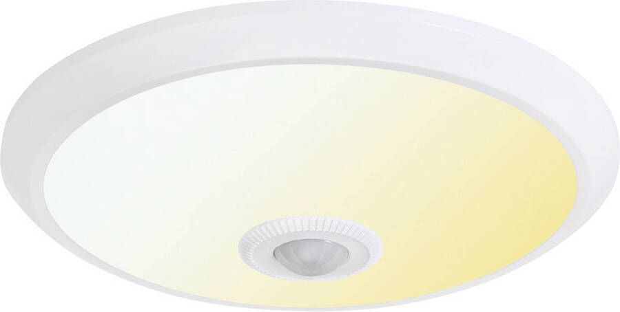 BES LED Plafondlamp met Sensor + Dag en Nacht Sensor Kozolux Crimpy 20W 1500lm Aanpasbare Lichtkleur CCT Opbouw