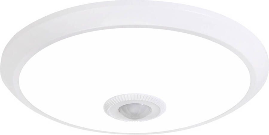 BES LED Plafondlamp met Sensor + Dag en Nacht Sensor Kozolux Crimpy 20W 1500lm Helder Koud Wit 6400K Opbouw Rond