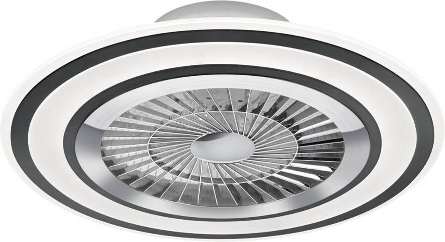 BES LED Plafondlamp met Ventilator Plafondventilator Trion Figon 36W Afstandsbediening Aanpasbare Kleur Rond