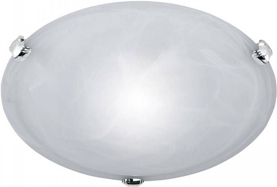 BES LED Plafondlamp Plafondverlichting Trion Adirona E27 Fitting Rond Mat Nikkel Aluminium