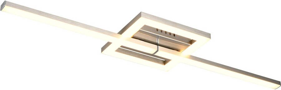 BES LED Plafondlamp Plafondverlichting Trion Aile 17W Warm Wit 3000K Draaibaar Mat Nikkel Metaal