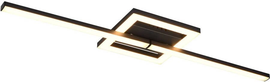 BES LED Plafondlamp Plafondverlichting Trion Aile 17W Warm Wit 3000K Draaibaar Mat Zwart Metaal