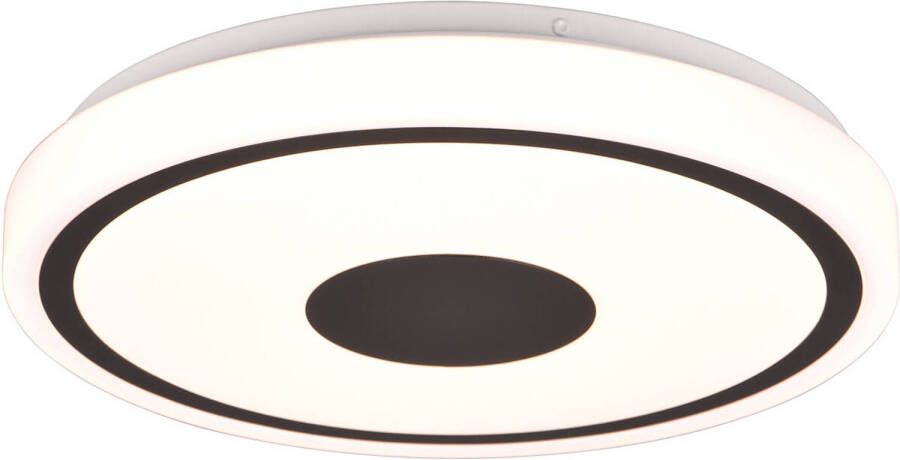 BES LED Plafondlamp Plafondverlichting Trion Duna 16W Warm Wit 3000K Rond Mat Zwart Kunststof