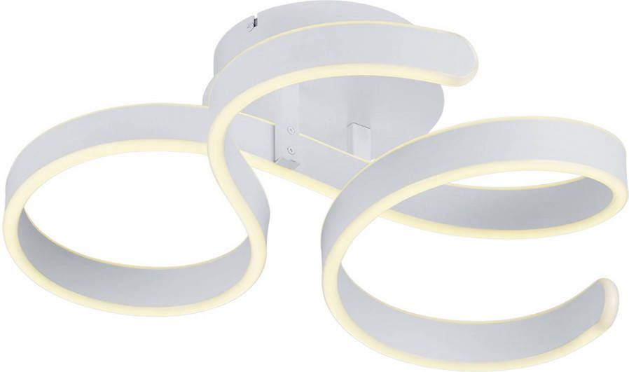 BES LED Plafondlamp Plafondverlichting Trion Frinco 40W Warm Wit 3000K Dimbaar Rond Mat Wit Aluminium