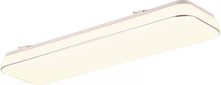 BES LED Plafondlamp Plafondverlichting Trion Lana 28W Warm Wit 3000K Dimbaar Rechthoek Wit Kunststof