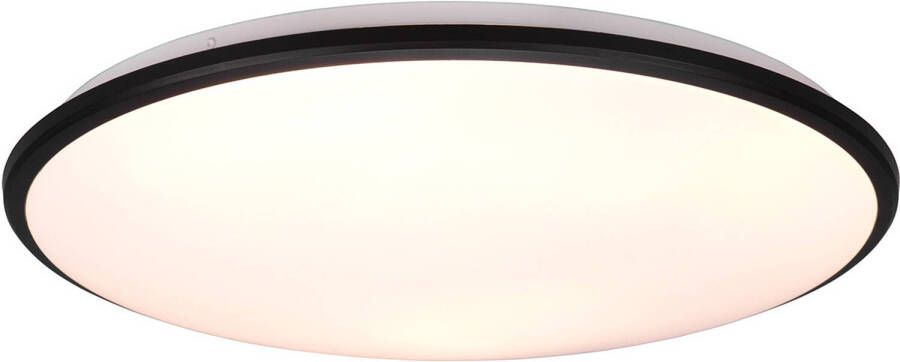 BES LED Plafondlamp Plafondverlichting Trion Lombis 34W Warm Wit 3000K Dimbaar Rond Mat Zwart Kunststof