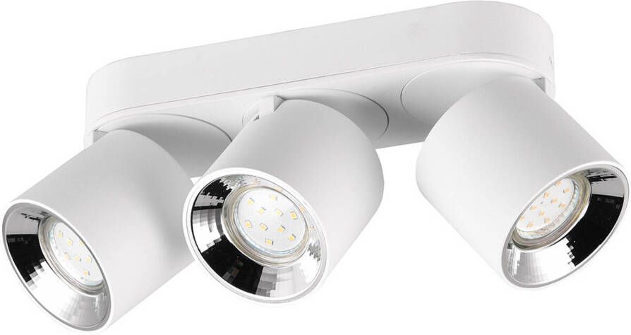 BES LED Plafondlamp Plafondverlichting Trion Pinati GU10 Fitting 3-lichts Rond Mat Wit Metaal