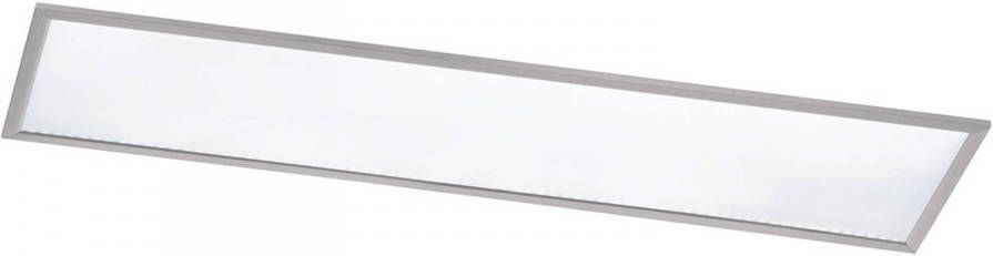 BES LED Plafondlamp Plafondverlichting Trion Povino 30W Warm Wit 3000K Dimbaar Rechthoek Mat Nikkel Aluminium