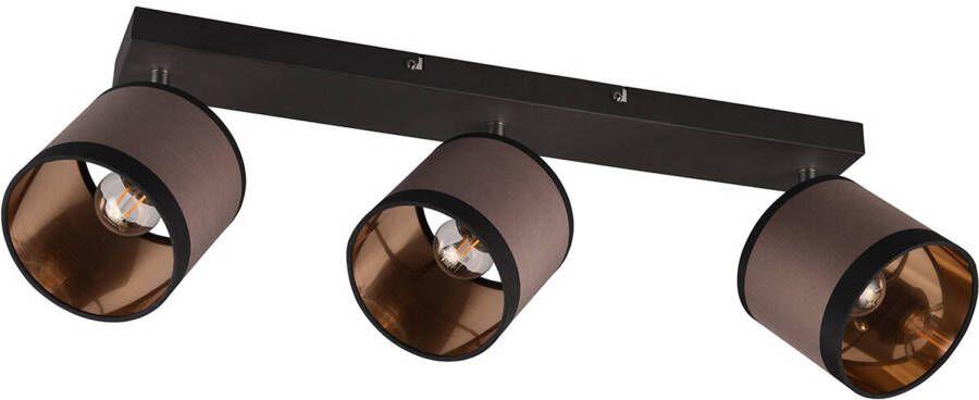 BES LED Plafondlamp Plafondverlichting Trion Vamos E14 Fitting 3-lichts Rond Mat Zwart Metaal Max 10W