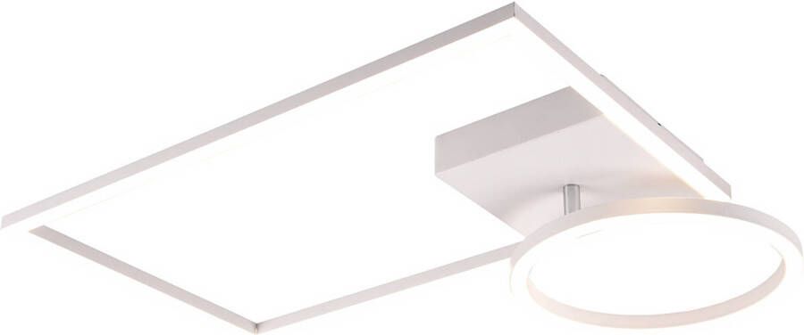 BES LED Plafondlamp Plafondverlichting Trion Viyona 24W Natuurlijk Wit 4000K Vierkant Mat Wit Aluminium