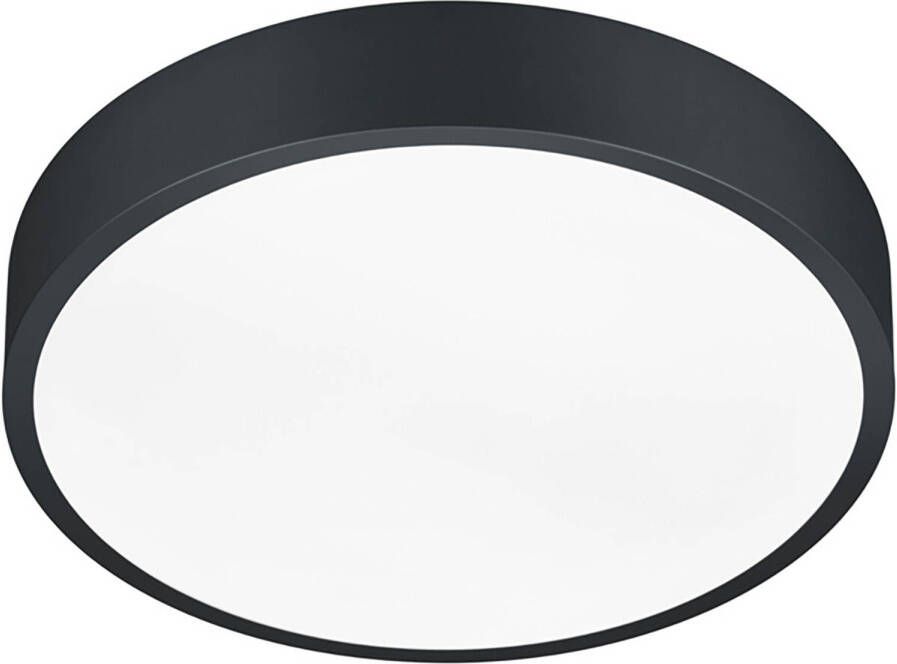 BES LED Plafondlamp Plafondverlichting Trion Wilson 28W Aanpasbare Kleur Dimbaar Rond Mat Zwart Aluminium