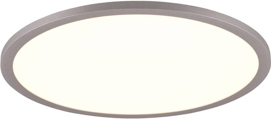 BES LED Plafondlamp Trion Amira 20W Aanpasbare Kleur Dimbaar Afstandsbediening Rond Titaan Metaal