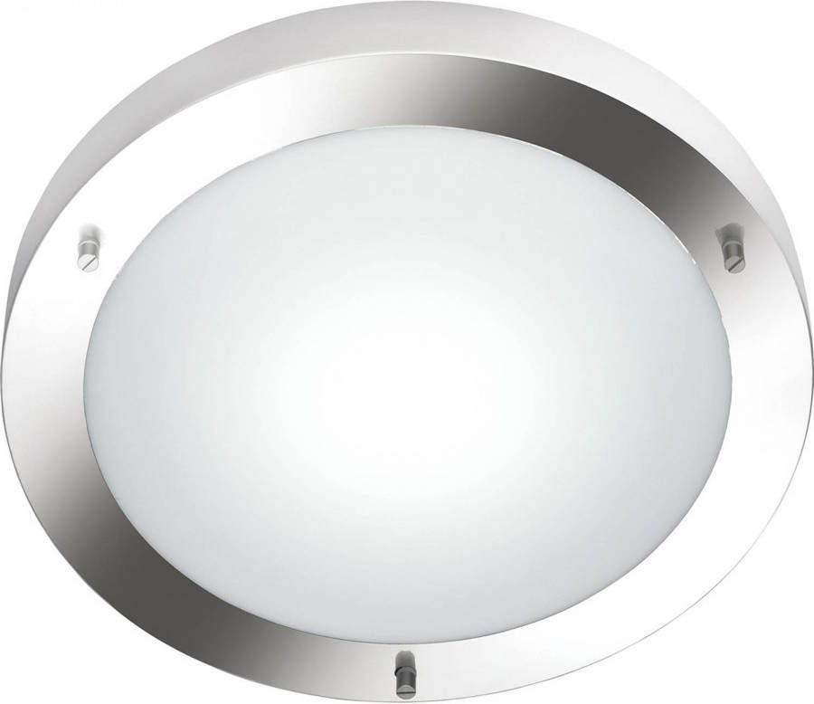 BES LED Plafondlamp Badkamerlamp Trion Condi Opbouw Rond Spatwaterdicht IP44 E27 Fitting Mat Nikkel Aluminium