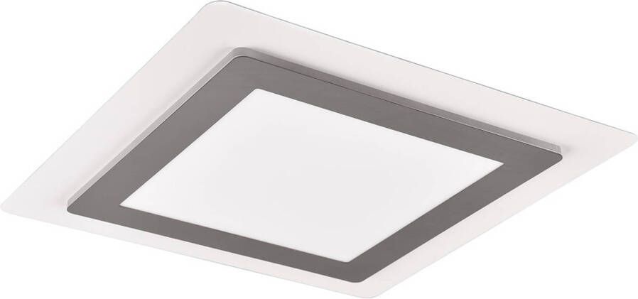 BES LED Plafondlamp Trion Groan 46W Aanpasbaar kleur Dimbaar Vierkant Mat Nikkel Metaal