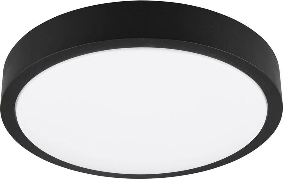 BES LED Plafondlamp Trion Osea 24W Warm Wit 3000K Dimbaar Zwart Natuur Hout