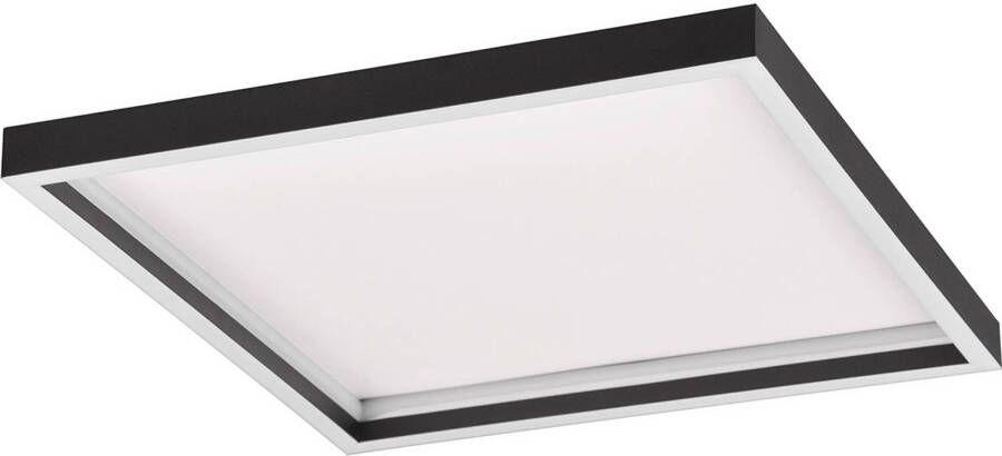 BES LED Plafondlamp Trion Rad Opbouw Vierkant 20W Warm Wit 3000K Mat Zwart Metaal