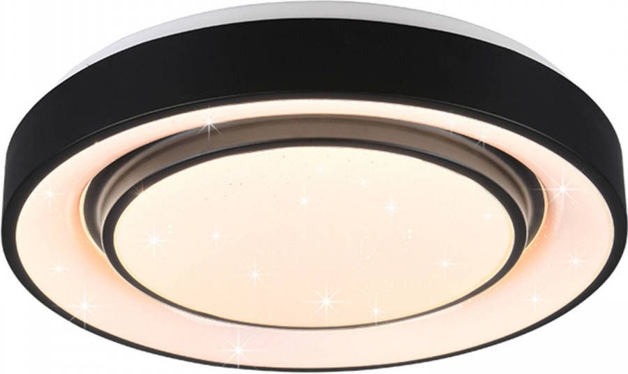 BES LED Plafondlamp WiZ Smart LED Plafondverlichting Trion Monan 20W Aanpasbare Kleur RGBW Dimbaar Rond Mat Zwart Aluminium