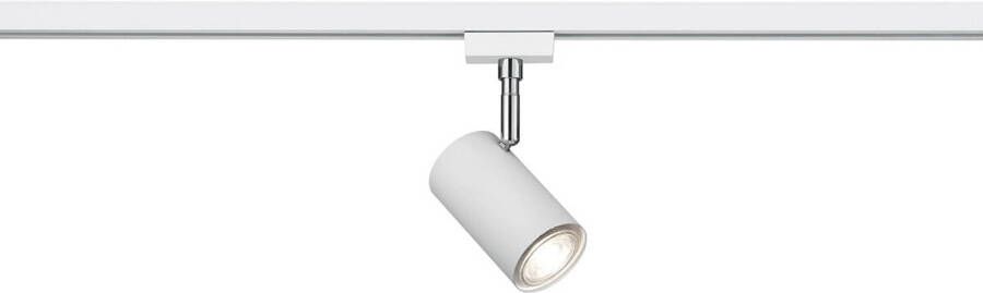 BES LED Railverlichting Track Spot Trion Dual Monla 2 Fase GU10 Fitting Rond Mat Wit Aluminium