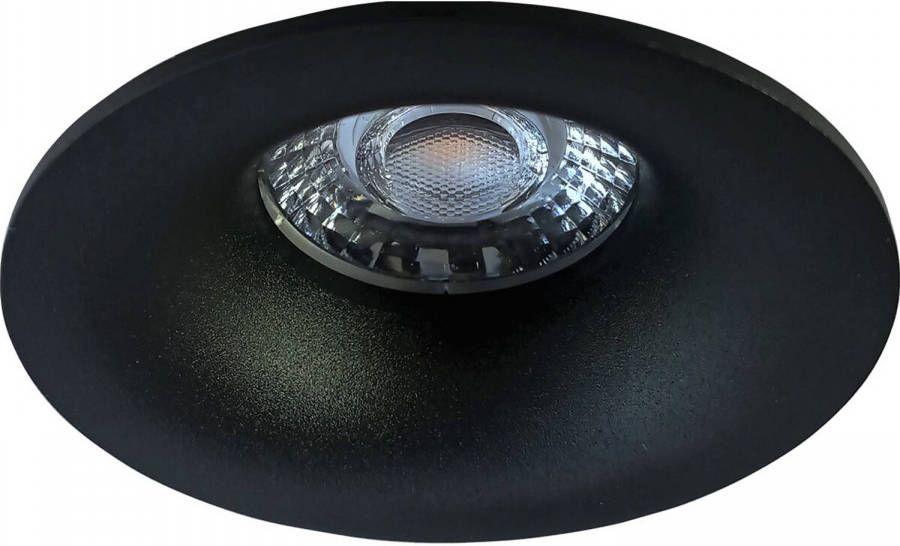 BES LED Spot Armatuur GU10 Pragmi Nora Pro GU10 Inbouwspot Rond Zwart Aluminium Ø82mm