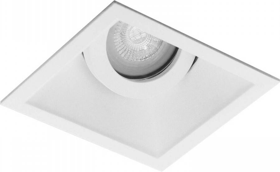 BES LED Spot Armatuur GU10 Pragmi Zano Pro GU10 Inbouwspot Vierkant Wit Aluminium Kantelbaar 93mm